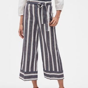Wide Leg Striped Crop Pants